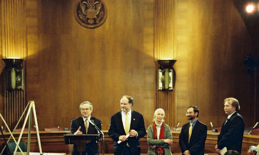 Dr. Brent Blackwelder, Sen. Corzine, Dr. Goodall, Ross, Schvejda